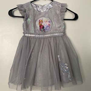 Disney Store Frozen Silver/Light Grey Party Dress Size 2